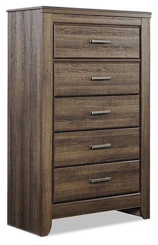 Juararo California King Panel Bed, Dresser, Chest and Nightstand