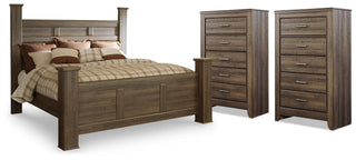 Juararo King Poster Bed and 2 Chests