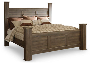 Juararo King Poster Bed, Dresser, Mirror and 2 Nightstands