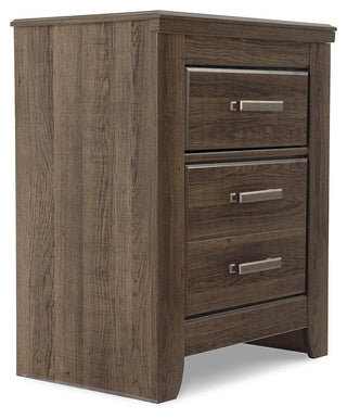 Juararo California King Panel Bed, Dresser, Mirror, Chest and Nightstand