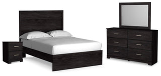 Belachime Full Panel Bed, Dresser, Mirror and Nightstand