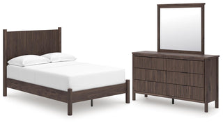 Pamytta Full Panel Platform Bed, Dresser and Mirror