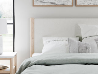 Cadmori Queen Upholstered Panel Bed, Dresser and Nightstand