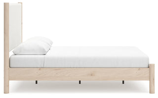 Cadmori Queen Upholstered Panel Bed, Dresser and Nightstand