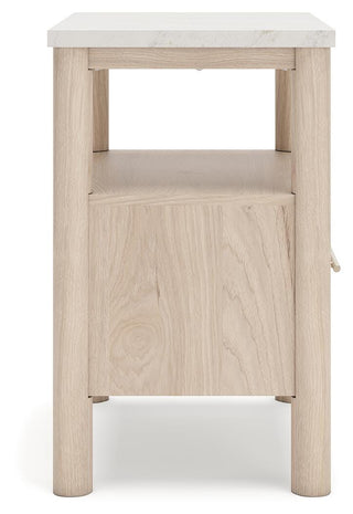 Cadmori King Upholstered Panel Bed, Dresser and Nightstand