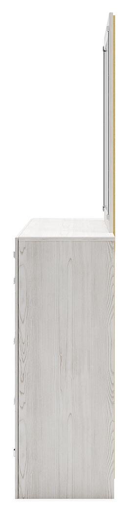 Altyra Queen Upholstered Panel Bed, Dresser and Mirror