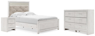 Altyra Full Upholstered Panel Bed, Dresser and Nightstand