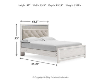 Altyra Queen Upholstered Panel Bed, Dresser, Mirror, and Nightstand