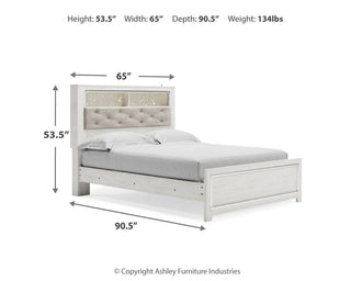 Altyra Queen Bookcase Panel Bed, Dresser, Mirror and Chest