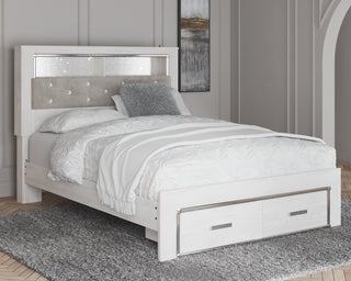 Altyra Upholstered Bookcase Bed with Storage - Queen