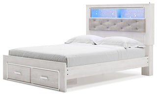 Altyra Upholstered Bookcase Bed with Storage - Queen