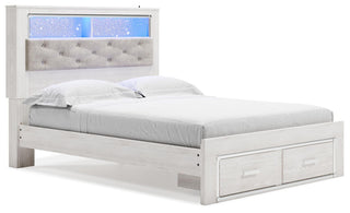 Altyra Queen Bookcase Storage Bed, Chest and 2 Nightstands