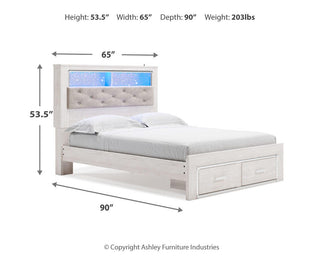 Altyra Upholstered Bookcase Bed with Storage - Queen