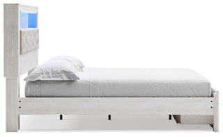 Altyra Upholstered Bookcase Bed with Storage - Queen