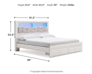 Altyra Queen Upholstered Bookcase Bed with Storage