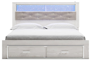 Altyra Upholstered Bookcase Bed with Storage - King