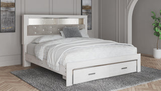 Altyra Upholstered Bookcase Bed with Storage - King