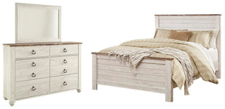 Willowton Queen Panel Bed, Dresser and Mirror