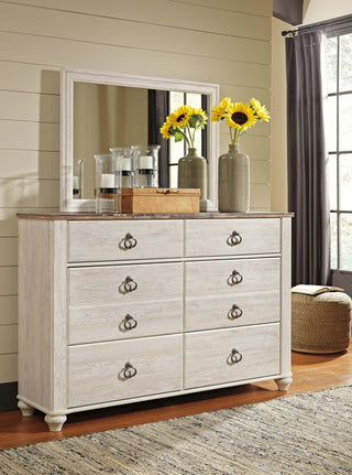 Willowton Full Panel Bed, Dresser, Mirror, Chest and Nightstand