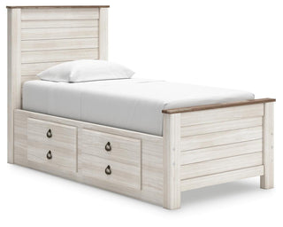Willowton Panel Bed with 2 Storage Drawers - Twin