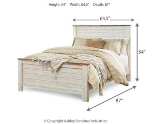 Willowton Queen Panel Bed, Dresser, Mirror, Chest and 2 Nightstands