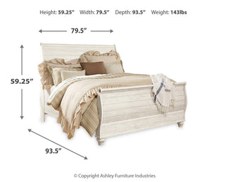 Willowton King Sleigh Bed, Dresser and Nightstand