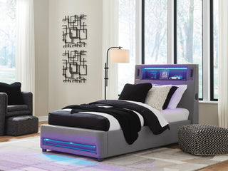 Finigale Upholstered Bed with Wireless Audio