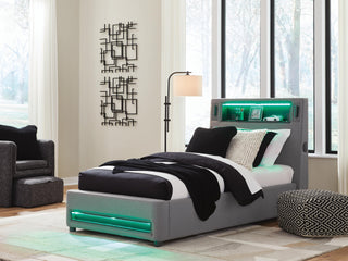 Finigale Upholstered Bed with Wireless Audio