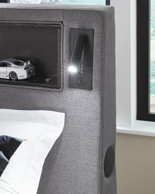 Finigale Upholstered Bed with Wireless Audio