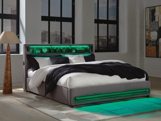 Finigale Upholstered Bed with Wireless Audio