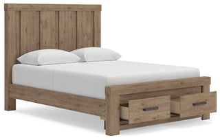 Oliandon Queen Panel Storage Bed, Dresser and Mirror