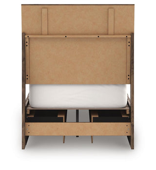 Chirason Twin Panel Bed with Storage, Dresser and Mirror