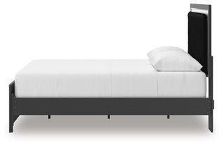 Zuraleus Queen Upholstered Panel Platform Bed, Dresser and Mirror