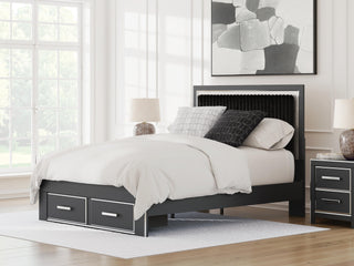 Zuraleus Queen Upholstered Panel Platform Storage Bed, Dresser and Mirror