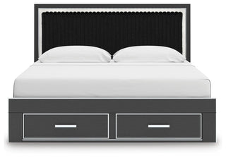 Zuraleus King Storage Bed, Dresser, Mirror, Chest and Nightstand