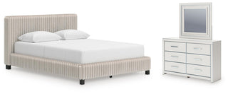 Zuraleus Queen Upholstered Bed, Dresser and Mirror