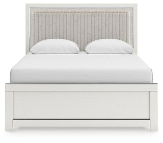 Zuraleus Queen Upholstered Panel Bed, Dresser and Mirror