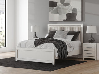 Zuraleus Queen Upholstered Panel Bed, Dresser and Mirror