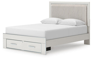 Zuraleus Queen Upholstered Panel Platform Storage Bed, Dresser and Mirror