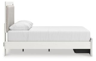 Zuraleus Queen Upholstered Panel Platform Storage Bed, Dresser and Mirror