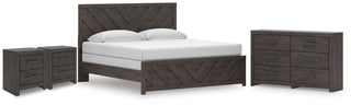 Prendonea King Panel Bed, Dresser and 2 Nightstands