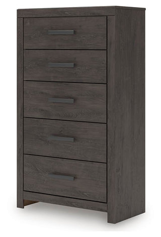 Prendonea Full Panel Bed, Dresser, Mirror, Chest and Nightstand