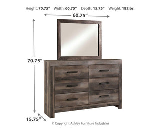 Wynnlow Queen Crossbuck Panel Bed, Dresser, Mirror, and Nightstand