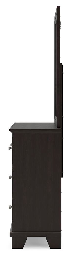 Covetown King Panel Bed, Dresser, Mirror and Nightstand
