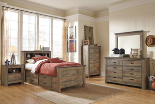 Trinell Bookcase Bed with 2 Storage Drawers - Twin
