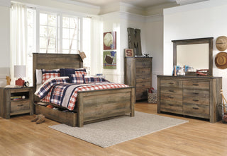 Trinell Panel Bed with 1 Large Storage Drawer - Full