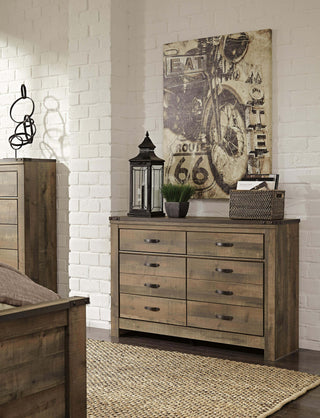Trinell Full Panel Bed with Storage and Dresser