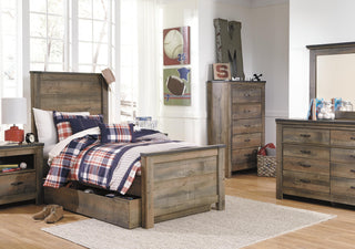 Trinell Panel Bed with 1 Large Storage Drawer - Twin