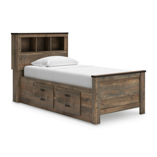 Trinell Twin Bookcase Storage Bed, Dresser and Mirror