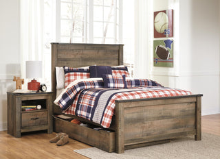 Trinell Panel Bed with 1 Large Storage Drawer - Full